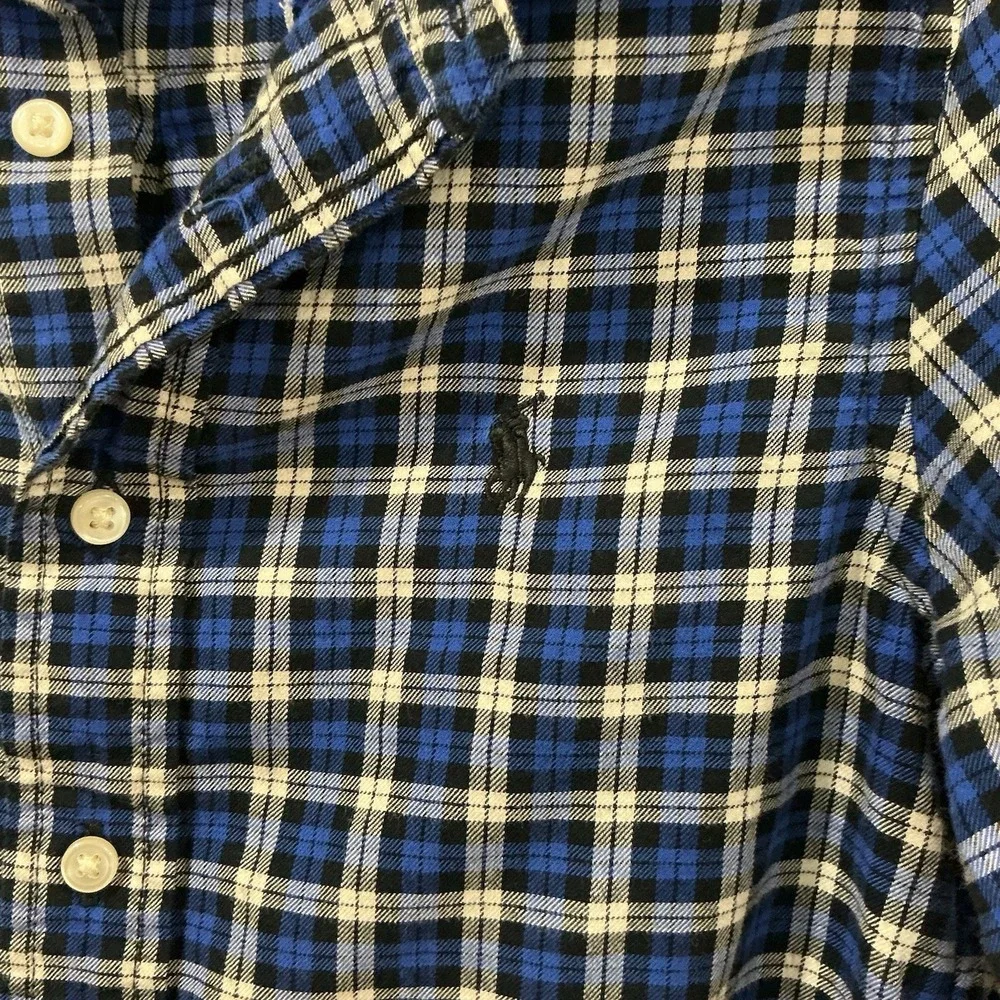 Ralph Lauren Boys Button Down Shirt Lot Of 2 Long Sleeve Sz 4 4T Plaid Preppy